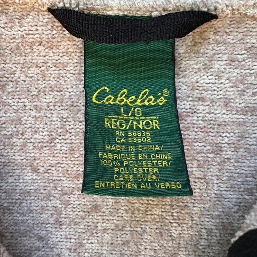 Cabela's Hooded Sweatshirts Beige Zip Up Sweater Sweatshirt Size L - Picture 6 of 11